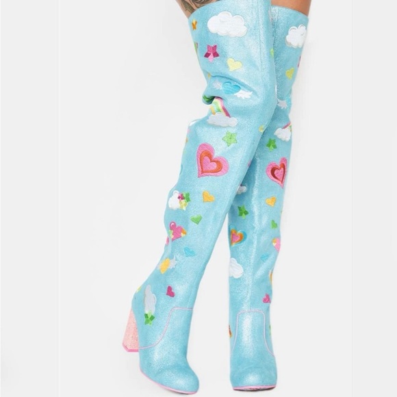 Irregular Choice Finders Keepers Thigh High Boots Size 10 - Picture 1 of 11